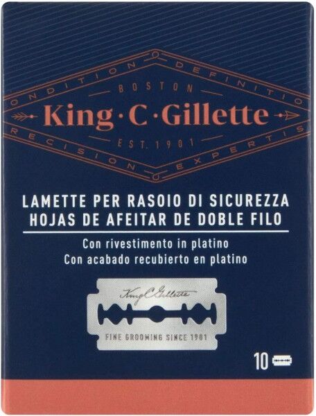 antica farmacia orlandi gillette king c lamette per rasoio di sicurezza 10pz.