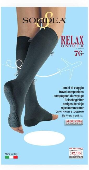 Solidea By Calzificio Pinelli Relax Unisex 70 Punta Aperta Nero Xl