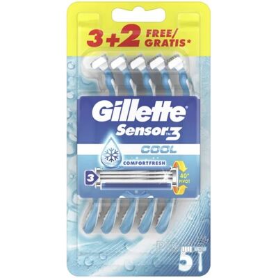 Gillette Sensor3 Cool Rasoi Usa E Getta 3+2 Pezzi Gillette Sensor3 Cool Rasoi Usa E Getta 3+2 Pezzi