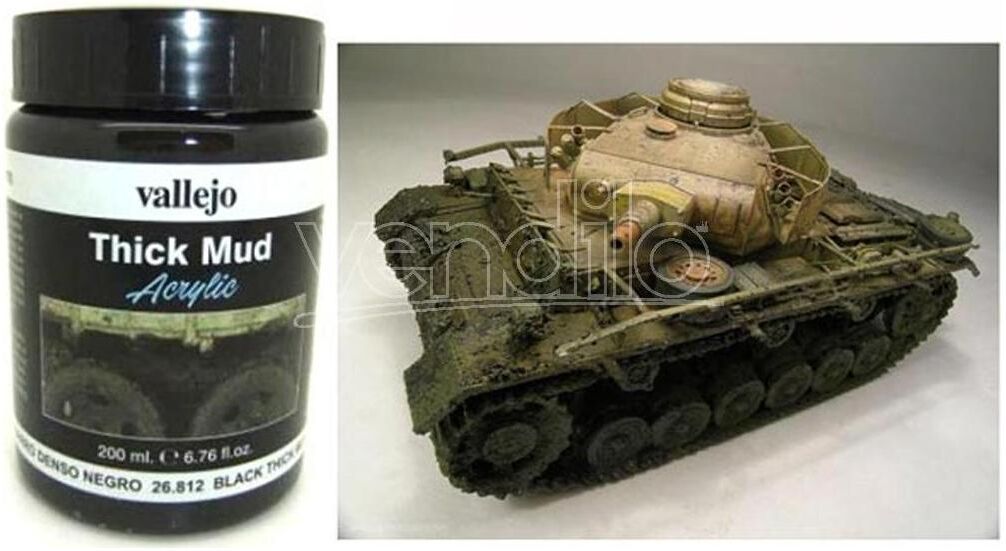 VALLEJO Weathering Black Splash Mud 200ml 26812 Accessori Per Modellismo