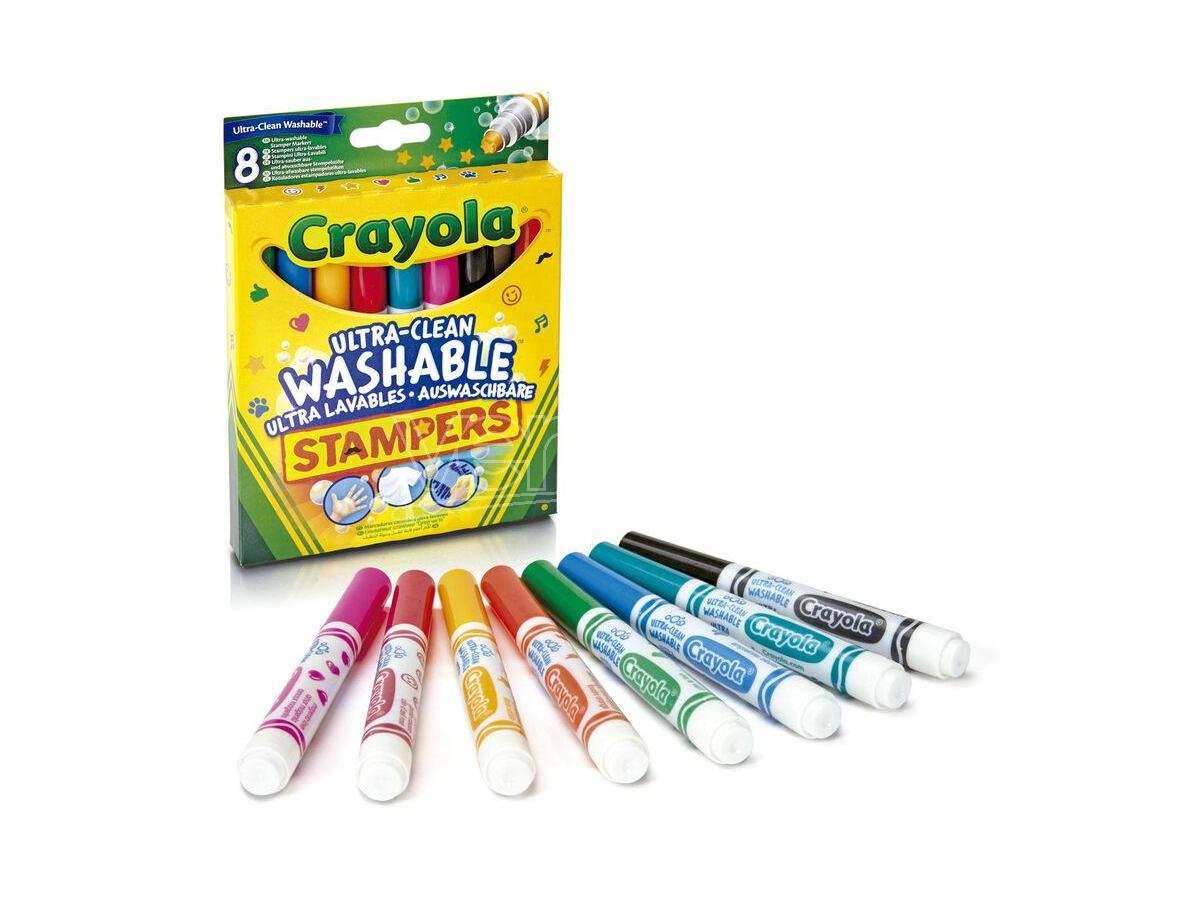 CRAYOLA Set 8 Ultra-Washable Stamper Markers