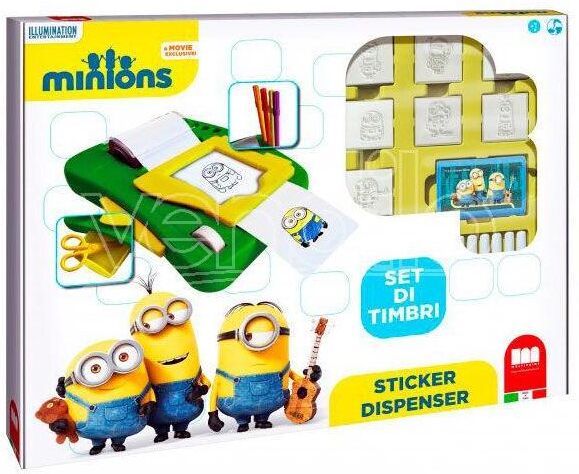 MULTIPRINT Minions Sticker Dispenser + 7 Stampini MULTIPRINT Minions Sticker Dispenser + 7 Stampini