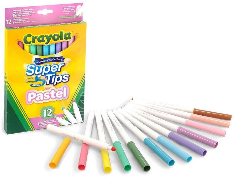 CRAYOLA Super Tips Pastel Set 12 Markers CRAYOLA Super Tips Pastel Set 12 Markers