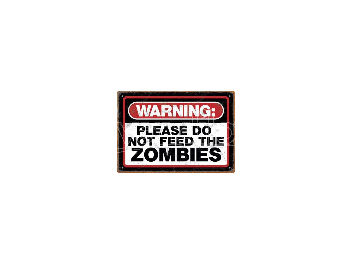 AQUARIUS ENT Zombie Warning Tin Sign Insegna