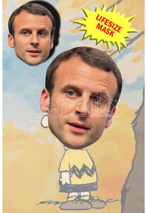STAR Emmanuel Macron Lifesize Mask Maschera STAR Emmanuel Macron Lifesize Mask Maschera