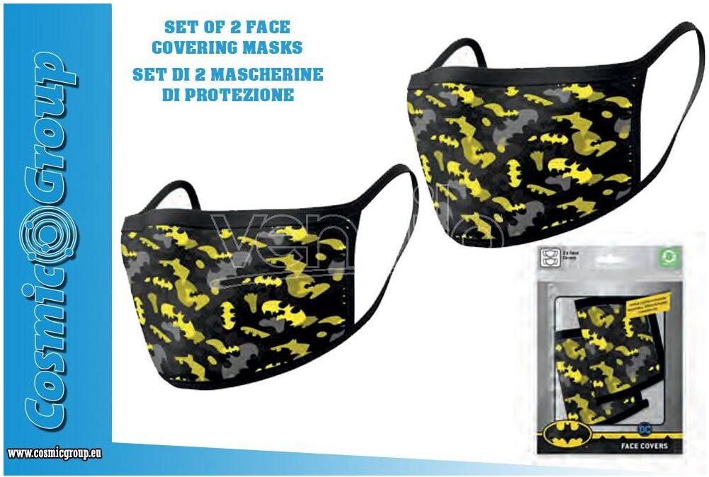 Pyramid Dc Batman Camo Face Covering Mask Set(2) Maschera Pyramid Dc Batman Camo Face Covering Mask Set(2) Maschera