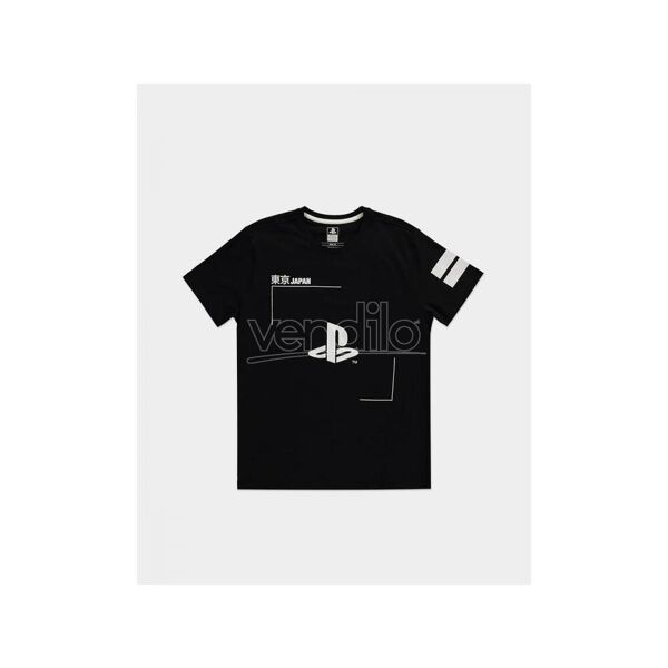 difuzed t shirt sony playstation con logo bianco e nero