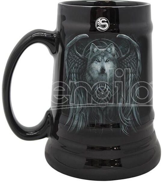 Pyramid Spiral Wolf Spirit Ceramic Stein Boccale Pyramid Spiral Wolf Spirit Ceramic Stein Boccale