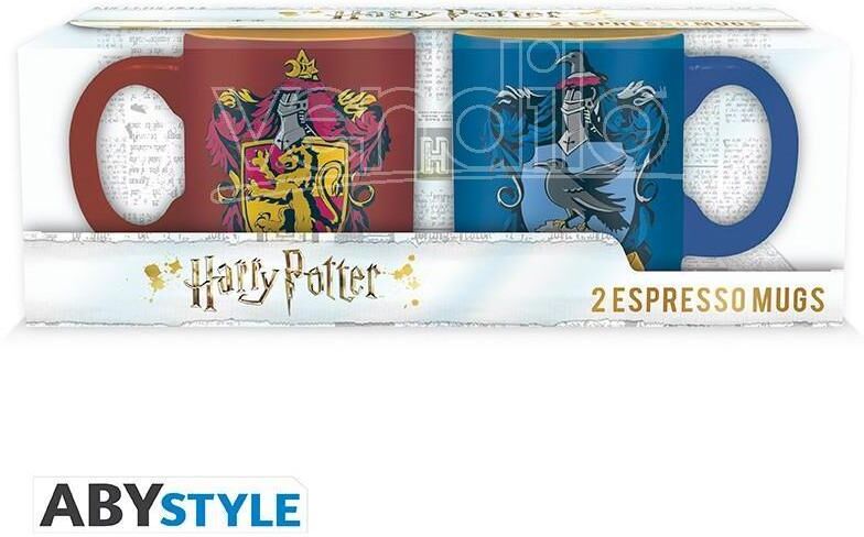 ABYSTYLE Harry Potter Set 2 Mini Tazze Caffè Espresso 110 Ml Grifondoro E Corvonero