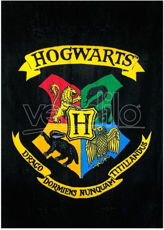 GROOVY UK LTD Harry Potter Asciugamano Nero Con Stemma Hogwarts Groovy