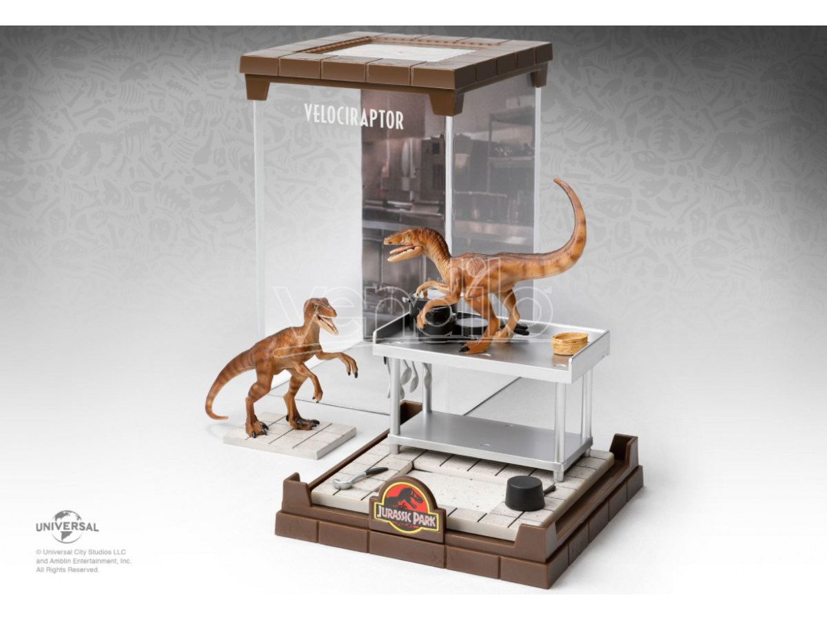 NOBLE COLLECTION Jurassic Park Creatura Diorama Velociraptors 18 Cm