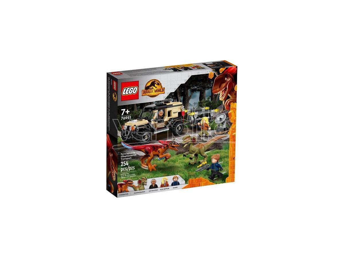 Lego Jurassic World 76951 - Trasporto Del Piroraptor E Del Dilofosauro