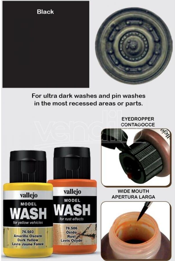 VALLEJO Model Wash Black 76518 Colori VALLEJO Model Wash Black 76518 Colori