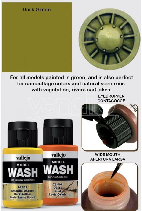 VALLEJO Model Wash Dark Green 76512 Colori VALLEJO Model Wash Dark Green 76512 Colori
