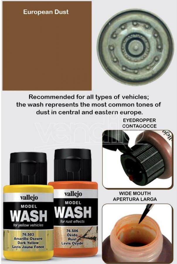 VALLEJO Model Wash European Dust 76523 Colori VALLEJO Model Wash European Dust 76523 Colori
