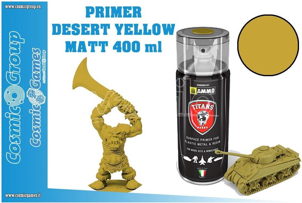 TITANS HOBBY Desert Yellow Matt Primer - 400ml Spray Colori TITANS HOBBY Desert Yellow Matt Primer - 400ml Spray Colori