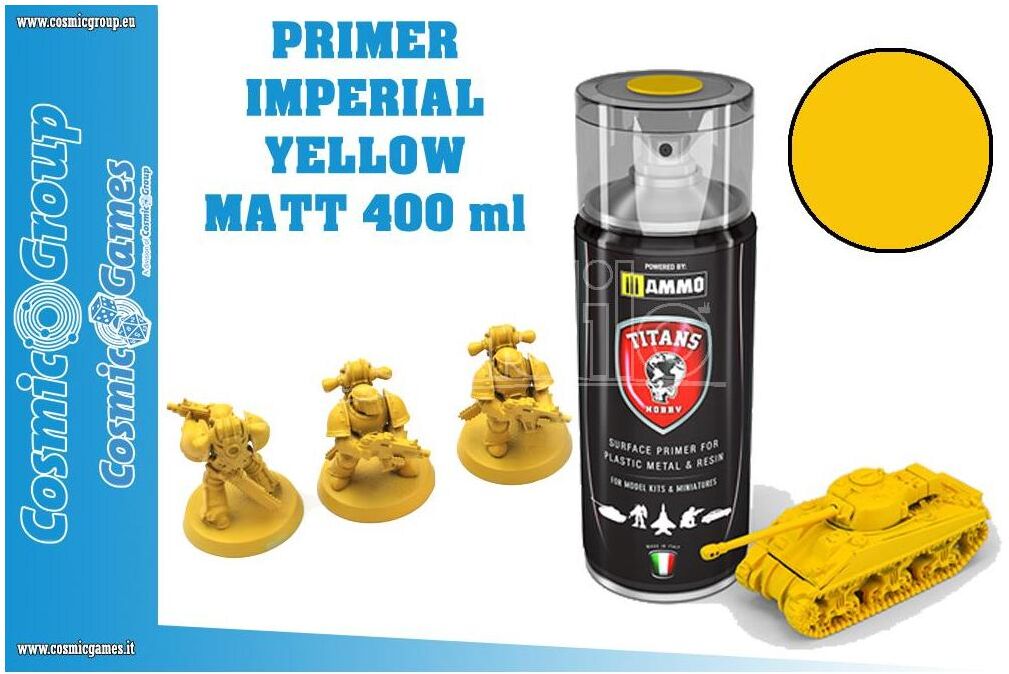 TITANS HOBBY Imperial Yellow Matt Primer-400ml Spray Colori TITANS HOBBY Imperial Yellow Matt Primer-400ml Spray Colori