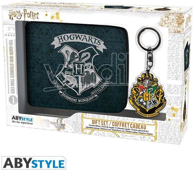 ABYSTYLE Harry Potter Set Portafoglio  + Portachiavi Con Stemma "Hogwarts"