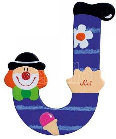 TRUDI Sevi 81746 - Letteraa J In Legno A Forma Di Clown Viola 9 Cm Decorazione TRUDI Sevi 81746 - Letteraa J In Legno A Forma Di Clown Viola 9 Cm Decorazione