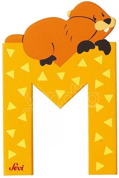 TRUDI Sevi 81613 - Letteraa M Marmotta In Legno Giallo 9,5 Cm Decorazione