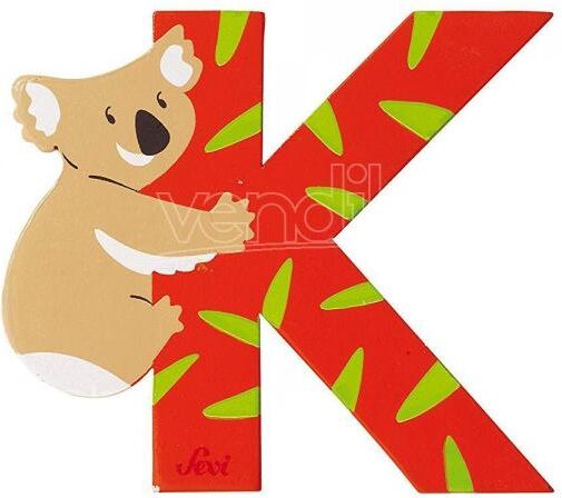 TRUDI Sevi 81611 - Letteraa K Koala In Legno Arancione 7,5 Cm Decorazione