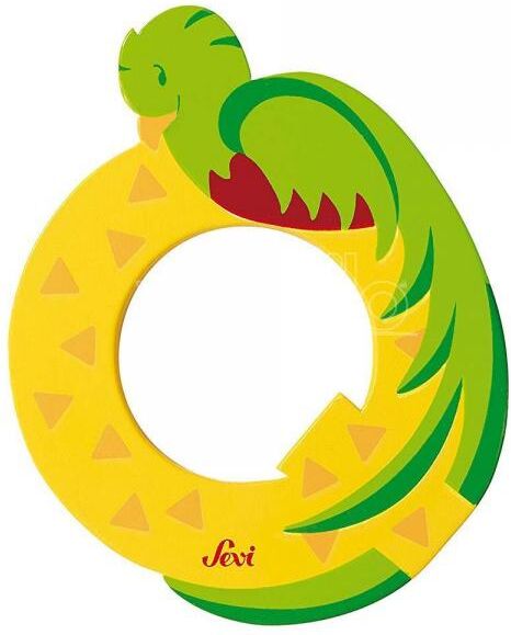 TRUDI Sevi 81617 - Letteraa Q Quetzal In Legno Giallo 9,5 Cm Decorazione