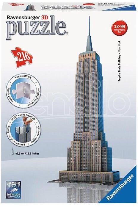 RAVENSBURGER : 3d Empire State Building Puzzle RAVENSBURGER : 3d Empire State Building Puzzle