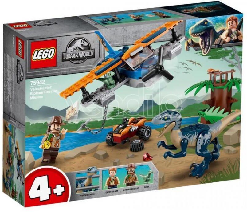 Lego Jurassic World 75942 - Velociraptor Salvataggio In Biplano Lego Jurassic World 75942 - Velociraptor Salvataggio In Biplano