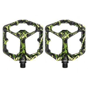 Crankbrothers stamp 7 small limited edition flat pedals black   green splatter