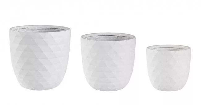 contemporary style set3 vaso pyramid bomb bianco