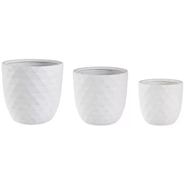 contemporary style set3 vaso pyramid bomb bianco