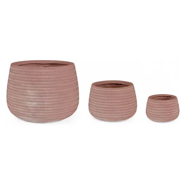 contemporary style set3 vaso tressage to terracotta