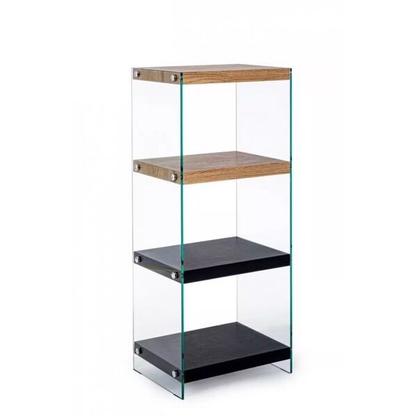 contemporary style libreria 4p line wood nero