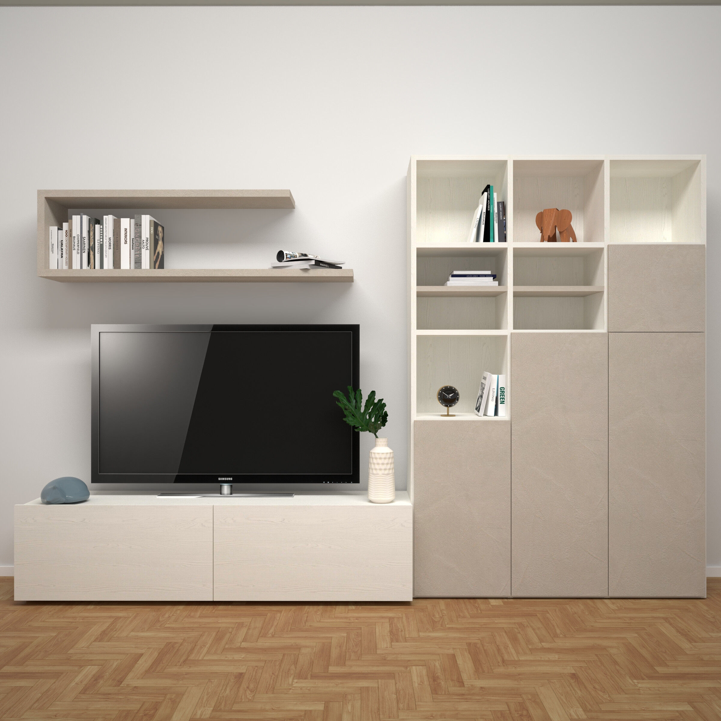 santa lucia libreria con basi porta tv l.324 cm