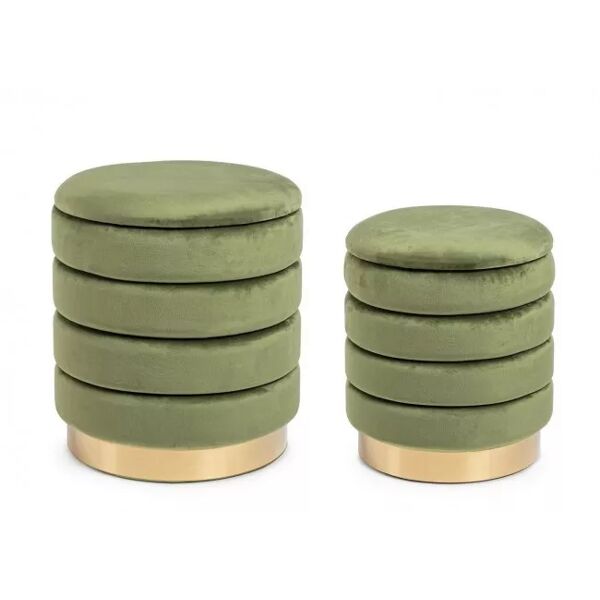 contemporary style set2 pouf contenitore darina olive