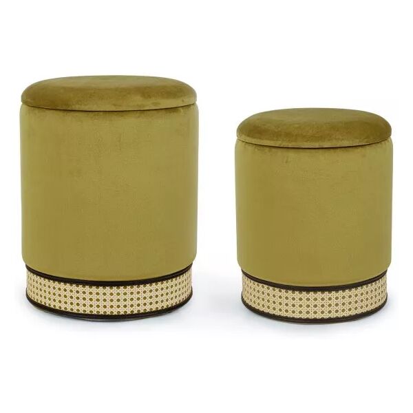 contemporary style set2 pouf contenitore milena olive