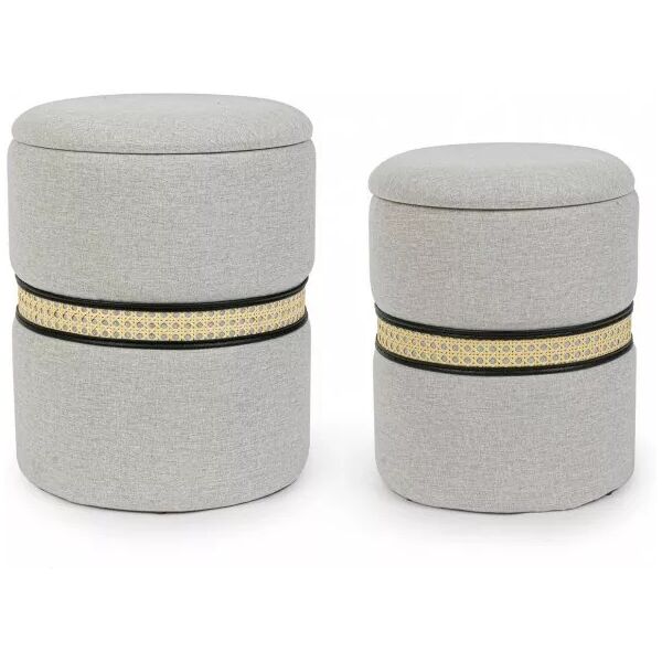 contemporary style set2 pouf contenitore karina grigio ch