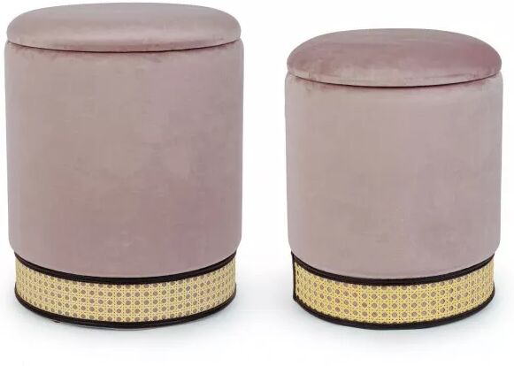 contemporary style set2 pouf contenitore milena rosa ant