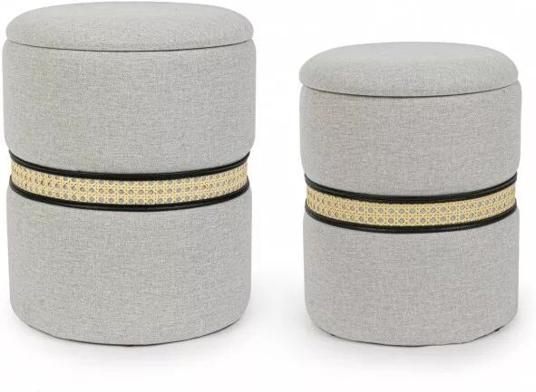 contemporary style set2 pouf contenitore karina grigio ch