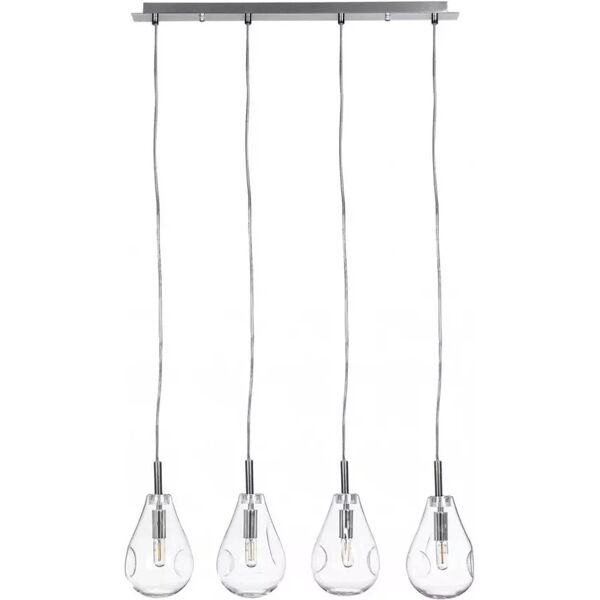 contemporary style lampadario 4luci reflect rett trasp-arg