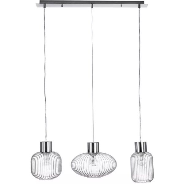 contemporary style lampadario 3luci showy rett trasp-arg