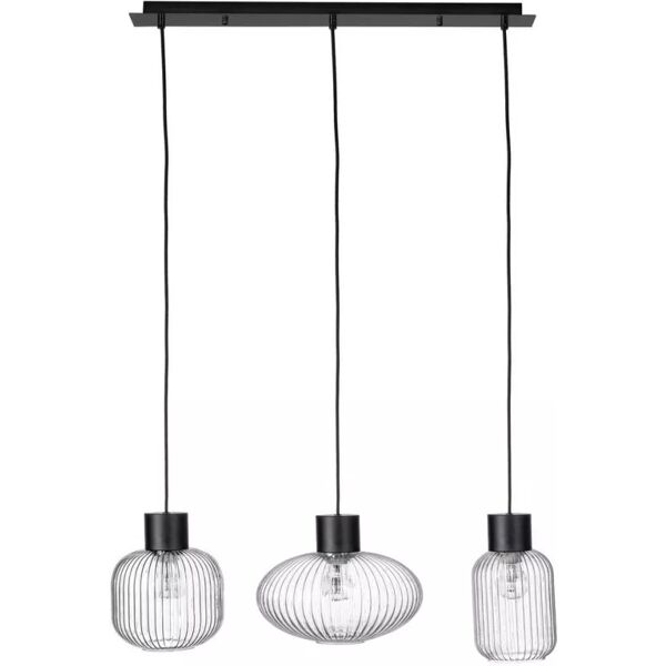 contemporary style lampadario 3luci showy rett trasp-nero