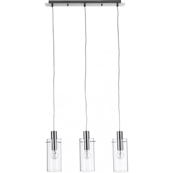 contemporary style lampadario 3luci aglow rett trasp-arg