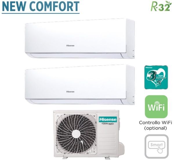 Hisense Climatizzatore Condizionatore Hisense Dual Split Inverter serie NEW COMFORT 5... Hisense Climatizzatore Condizionatore Hisense Dual Split Inverter serie NEW COMFORT 5...
