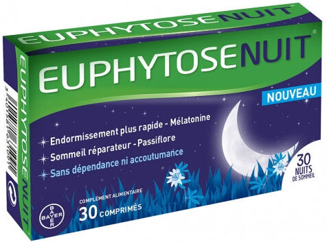 Bayer Euphytose Integratore Alimentare con Melatonina e Passiflora da 30Compresse,