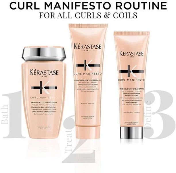 Kerastase - Curl Manifesto With Love - Bain Hydratation - Fondant Hydratation - Crème De Jour Fondamentale