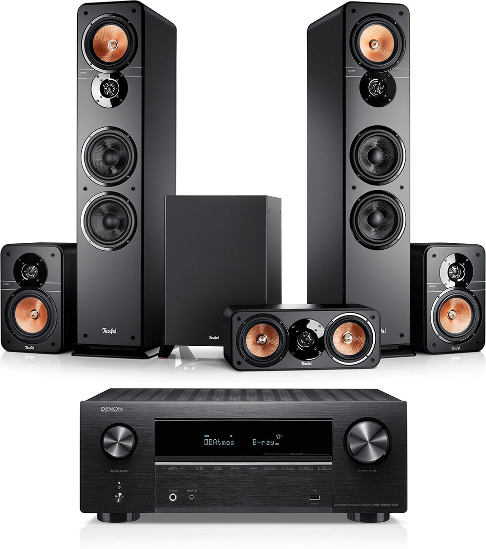 teufel ultima 40 surround + denon x2800h dab 5.1-set