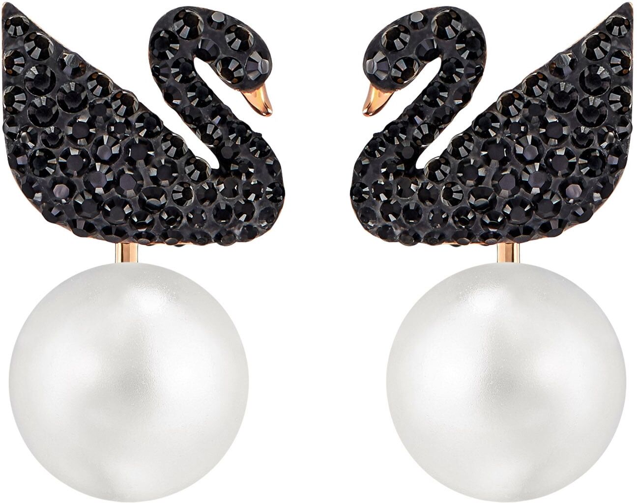 Swarovski Orecchini 'Iconic Swan' Nero, Bianco