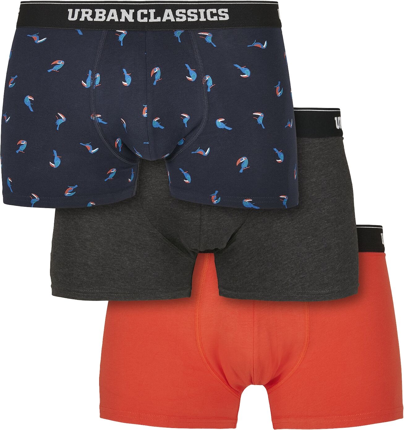 Urban Classics Big & Tall Boxer Blu, Nero, Arancione