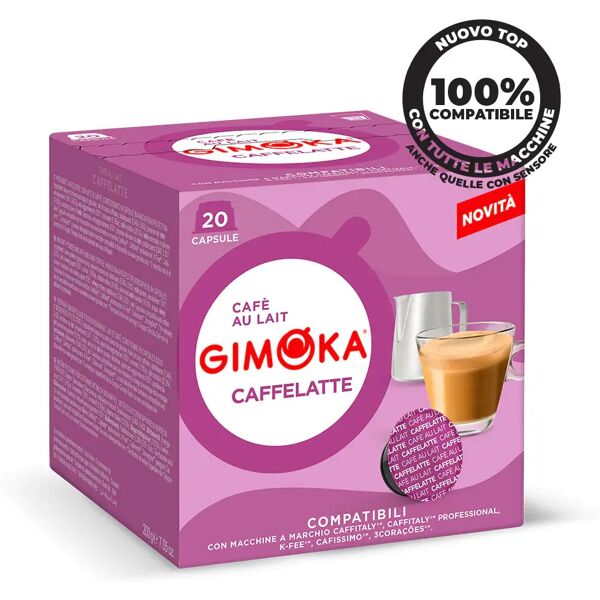 gimoka 20 capsule caffelatte compatibili con sistema caffitaly